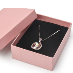 Fanxi Eco-friendly Paper Jewelry Box Pink Factory Package Box for Ring Pendant and Earrings