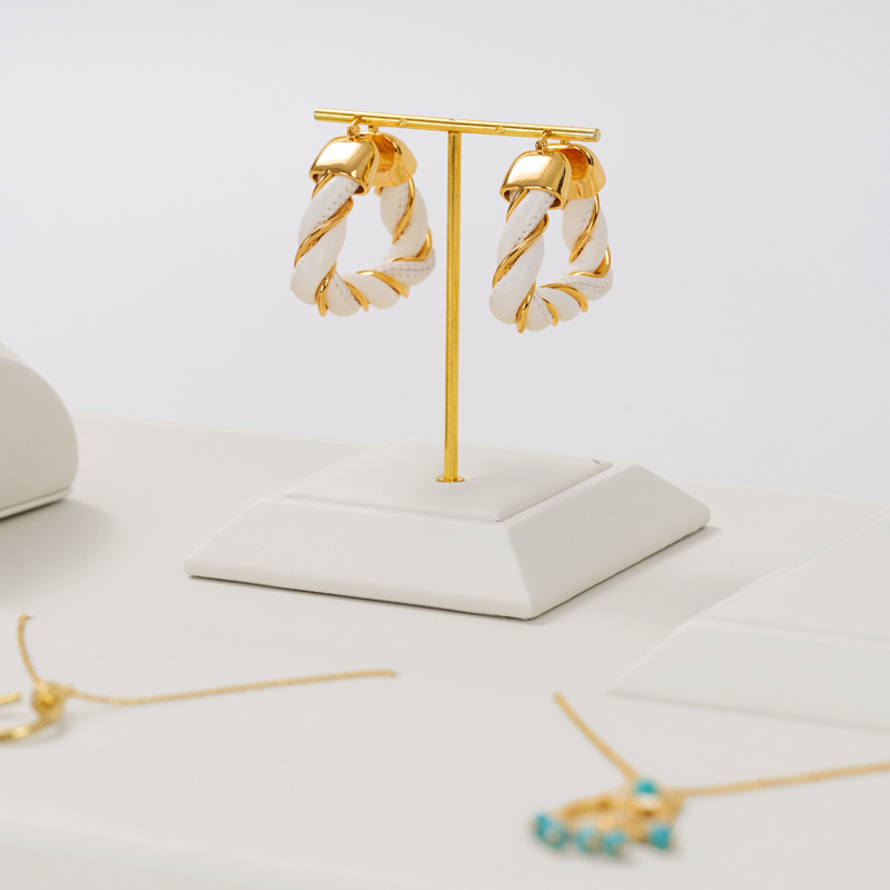 FANXI New Model Jewelry Display Sets With White PU Leather For Ring Earring Window Display Sets