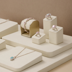 2023 FANXI New Model Jewelry Display Sets With Beige Microfiber For Ring Necklace Window Display Sets