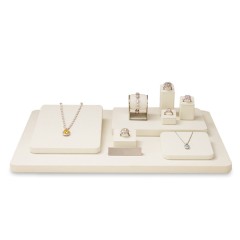 2023 FANXI New Model Jewelry Display Sets With Beige Microfiber For Ring Necklace Window Display Sets