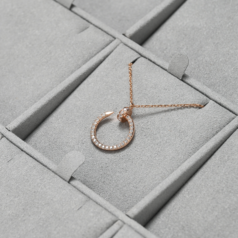Fanxi New Fashion Light Grey Jewelry Display Set Detachable Microfiber Necklace Ring Pendant Display for Jewellry Store