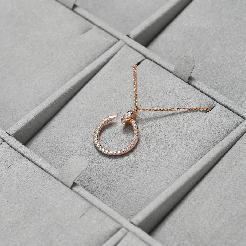 Fanxi New Fashion Light Grey Jewelry Display Set Detachable Microfiber Necklace Ring Pendant Display for Jewellry Store