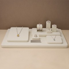 2023 FANXI New Model Jewelry Display Sets With Beige Microfiber For Ring Necklace Window Display Sets