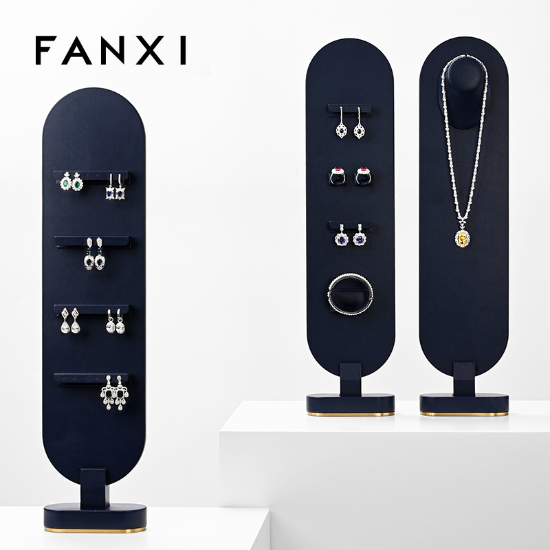 FANXI New arrival design earring necklace jewelry display rack magnetic jewellery stand display set for jewelry store
