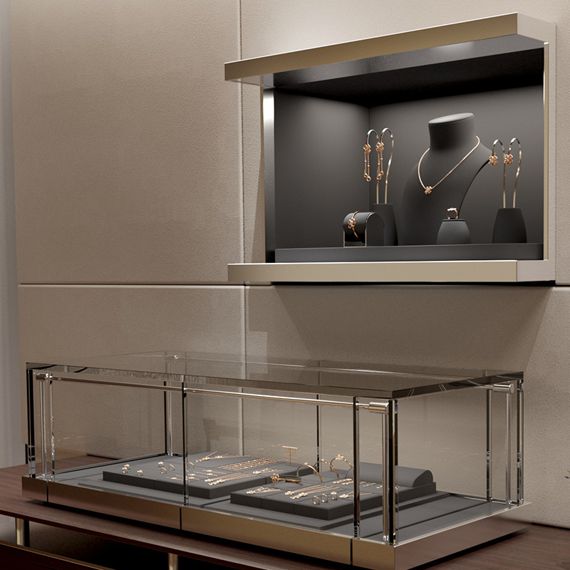 Fanxi Fashional Grey Jewelry Stand Set High Quality Microfiber Jewelry Holder with Custom Logo For Showcase