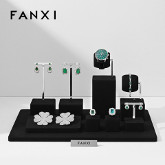 FANXI Jewelry Display Rack For Bracelet Earrings Ring Brooch Exhibitor Organizer Custom Microfiber Metal Jewelry Display