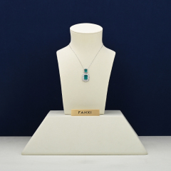 FANXI Luxury Unique Design Beige Jewelry Display Portrait Microfiber Base Necklace Busts T-set Base