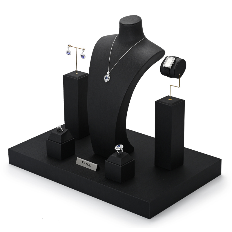 FANXI Brand New Product Present Bijoux Professionnal Jewelry Display Set Jewelery Microfiber and Metal Display Set