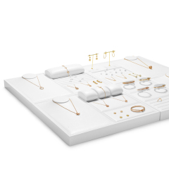 FANXI New Model Jewelry Display Sets With White PU Leather For Ring Earring Window Display Sets