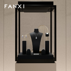 FANXI Brand New Product Present Bijoux Professionnal Jewelry Display Set Jewelery Microfiber and Metal Display Set