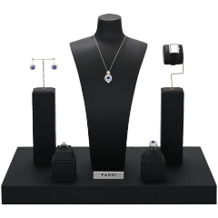 FANXI Brand New Product Present Bijoux Professionnal Jewelry Display Set Jewelery Microfiber and Metal Display Set