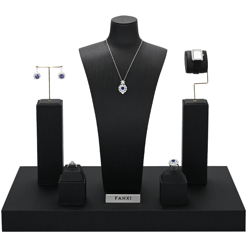 FANXI Brand New Product Present Bijoux Professionnal Jewelry Display Set Jewelery Microfiber and Metal Display Set