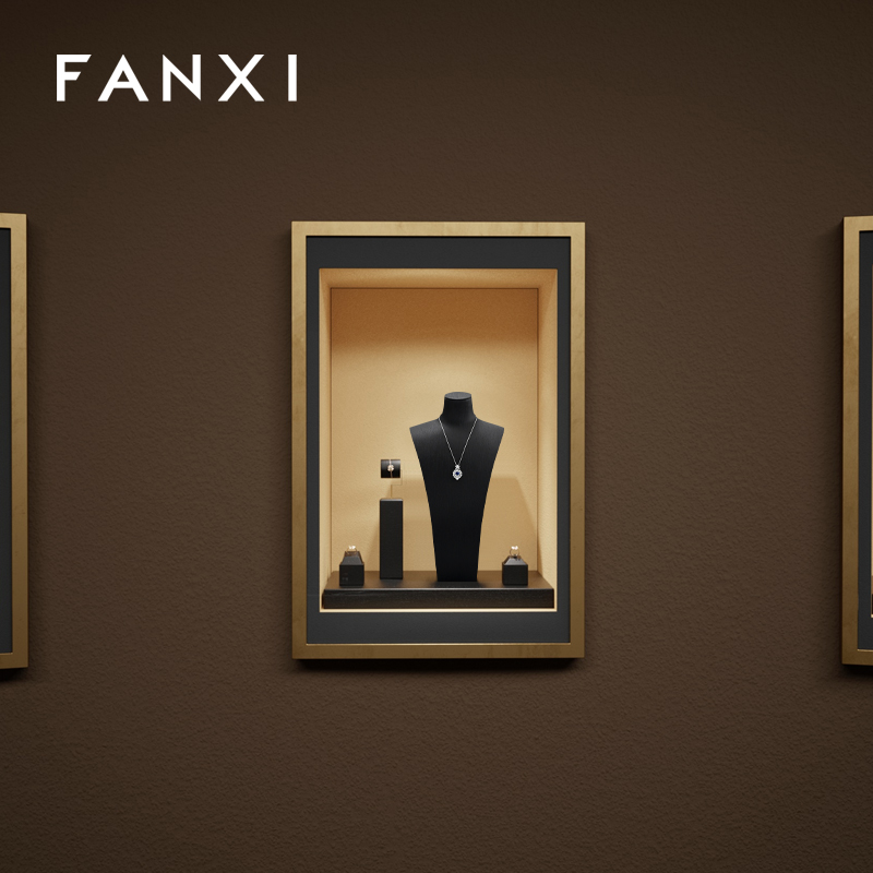 FANXI Brand New Product Present Bijoux Professionnal Jewelry Display Set Jewelery Microfiber and Metal Display Set