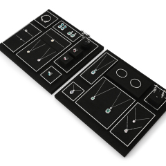 FANXI Customized Free Combination of Jewelry Display Present Bijoux Professionnel Microfiber Metal Black Base