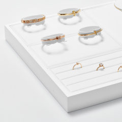FANXI New Model Jewelry Display Sets With White PU Leather For Ring Earring Window Display Sets