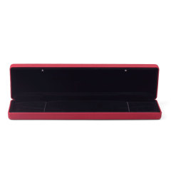 FANXI Customized Red PU Leather Black Microfiber Inside Ring Necklace Bracelet Pendant Packaging Boxes