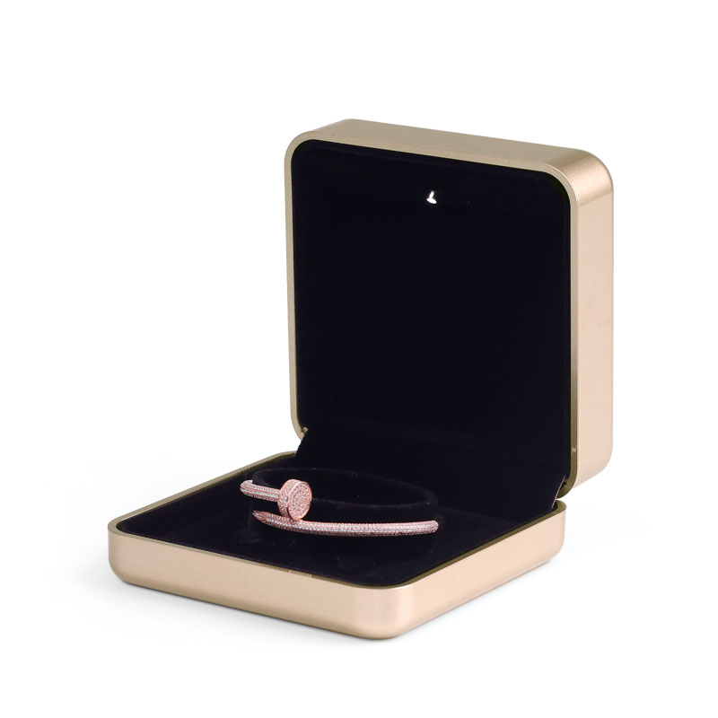 Fanxi High Quality Champagne Bracelet Gift Rubber Print Box Jewelry Wholesale Led Jewellery Box
