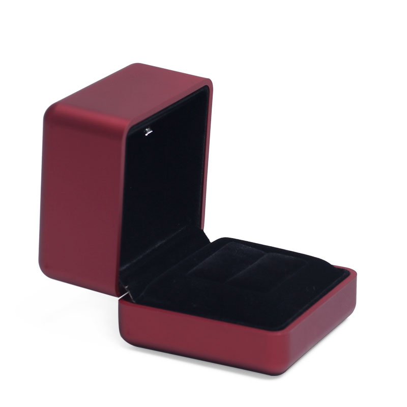 FANXI Luxury Jewelry Red Wine Rubber Paint and Microfiber Customer Color Light Box for Jewelry Packaging with Custom Logo Printed