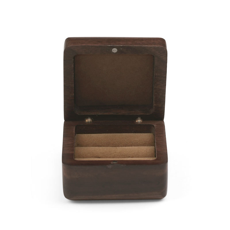 FANXI Custom Logo Small Walnut Jewellery Display Tray For Ring Wood Jewelry Case Jewelry box
