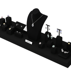 FANXI Present Bijoux Microfiber Black Luxury Jewellery Display Set Acrylic Jewelry Display Set