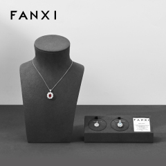 FANXI Unique Design Microfiber Jewelry Display Set Acrylic Jewelry Display for Branded Jewelers Jewelry Retail Stores