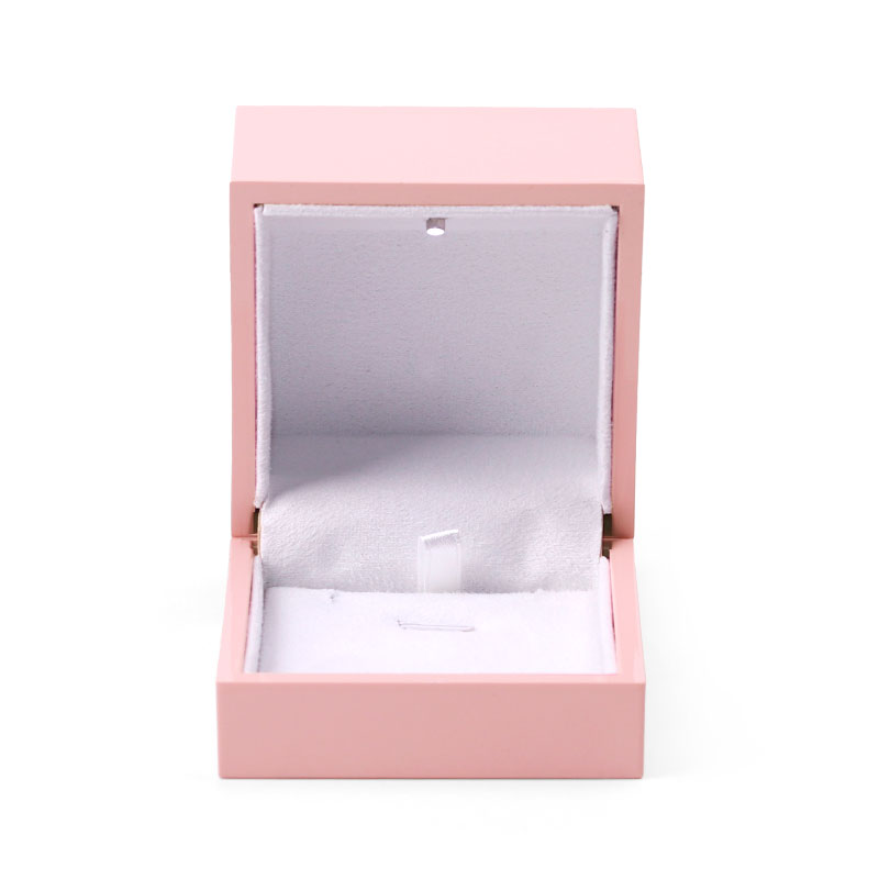 Fanxi Pu leather Velvet Jewelry Box Luxury Jewelry Packaging Box Custom Logo Wholesale Necklace Rings Bracelet Set Light Inside Pink Box Custom Logo