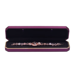 Fanxi Manufacturer Octagonal Shape Jewelry Box Luxury LED Light Jewelry Box Custom Logo Purple Jewelry Packaging Box For Pendant