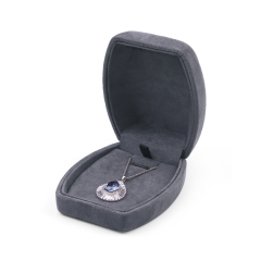 FANXI Shaped Custom High-end Luxury Dark Grey Flannelette Fabric Jewelry Box Packaging Elegant Gift Box for Jewelry Box