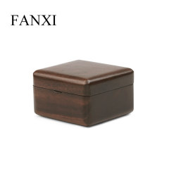 FANXI Custom Logo Small Walnut Jewellery Display Tray For Ring Wood Jewelry Case Jewelry box