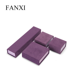 Fanxi Exquisite Purple Velvet Cardboard Jewelry box Jewelry Display Box Jewelry Storage box