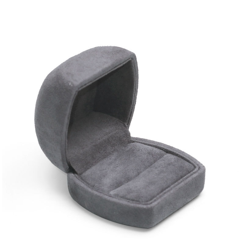 FANXI Custom High-end Luxury Dark Grey Microfiber Fabric Jewelry Box Packaging Elegant Gift Box for Jewelry Box