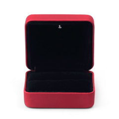FANXI Customized Red PU Leather Black Microfiber Inside Ring Necklace Bracelet Pendant Packaging Boxes