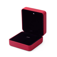 FANXI Customized Red PU Leather Black Microfiber Inside Ring Necklace Bracelet Pendant Packaging Boxes