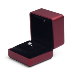 FANXI Luxury Jewelry Red Wine Rubber Paint and Microfiber Customer Color Light Box for Jewelry Packaging with Custom Logo Printed