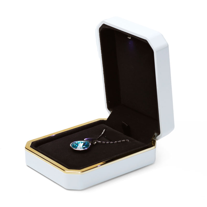 FANXI New Design Octagonal Shape Accept Custom High End White Jewelry Box Flannelette and Rubber Paint Jewelry Box