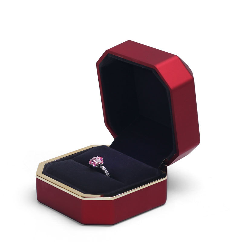 Fanxi Cutomized Shape New Custom Logo Jewelry Box Rubber Paint Luxury Red Wine Ring Box