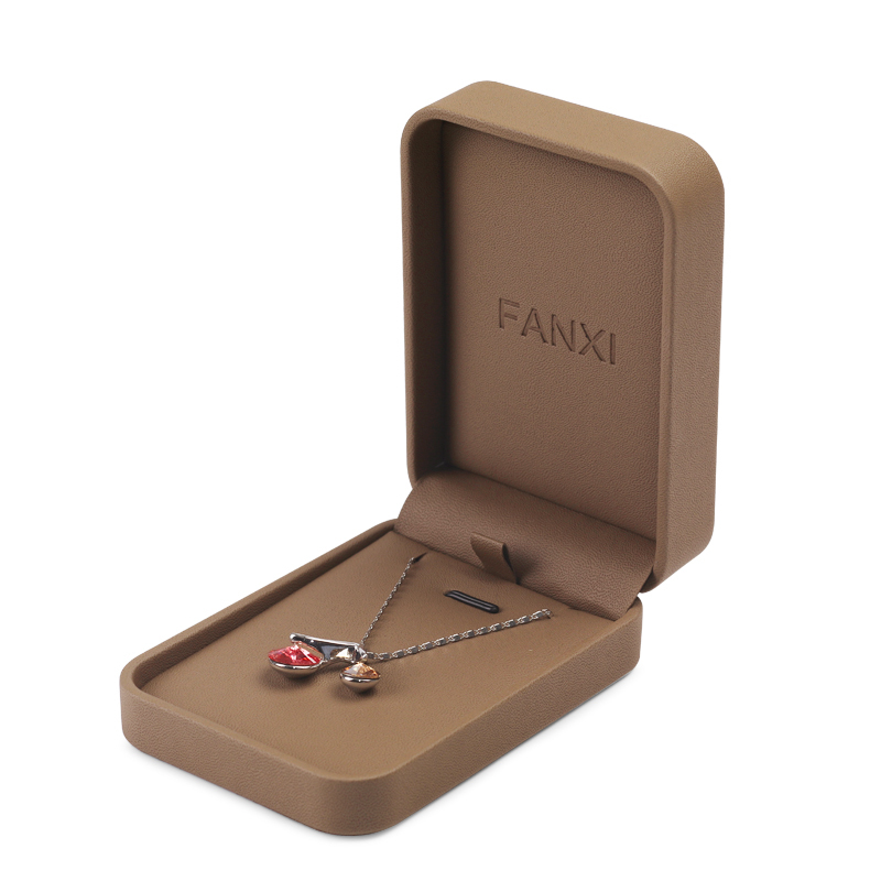 Fanxi Brown Jewelry Flannel Packaging Sets Big Gift Pearl Choker Storage Boxes Large Size Gift Boxes for Jewelry
