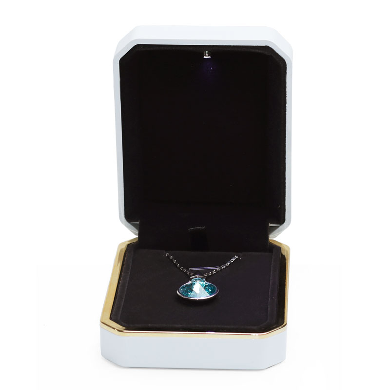 FANXI New Design Octagonal Shape Accept Custom High End White Jewelry Box Flannelette and Rubber Paint Jewelry Box