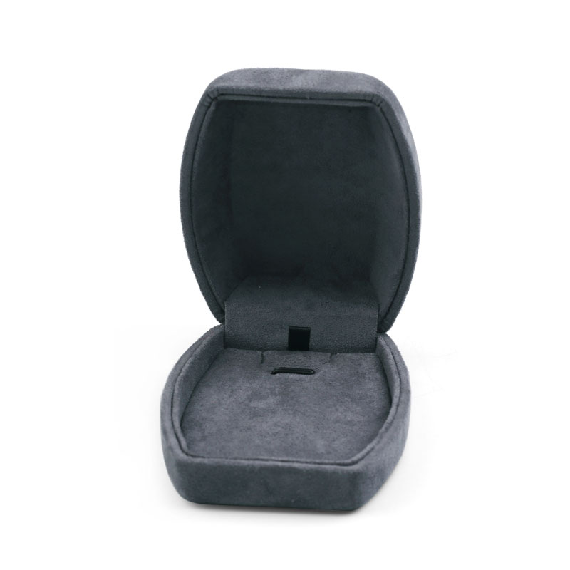 FANXI Shaped Custom High-end Luxury Dark Grey Flannelette Fabric Jewelry Box Packaging Elegant Gift Box for Jewelry Box