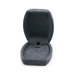FANXI Shaped Custom High-end Luxury Dark Grey Flannelette Fabric Jewelry Box Packaging Elegant Gift Box for Jewelry Box