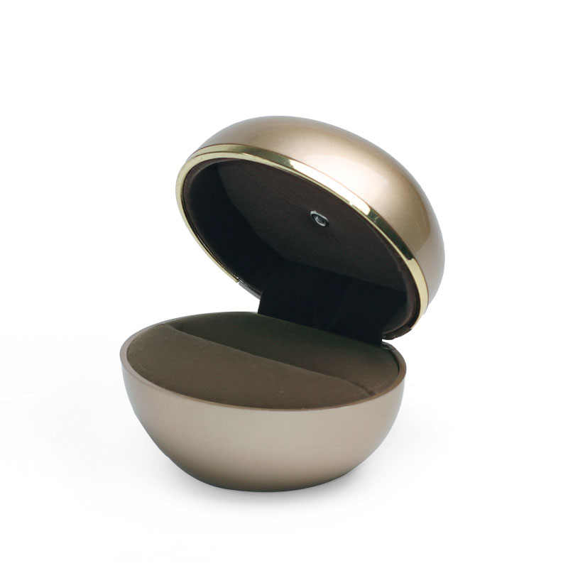 FANXI Wholesale Luxury Champagne Rubber Paint Jewelry Boxes Packaging Plastic Jewellery Light Box with Special Design