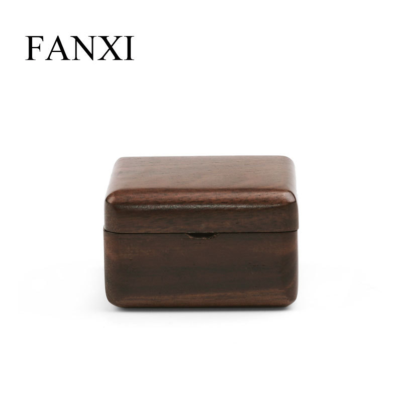 FANXI Custom Logo Small Walnut Jewellery Display Tray For Ring Wood Jewelry Case Jewelry box