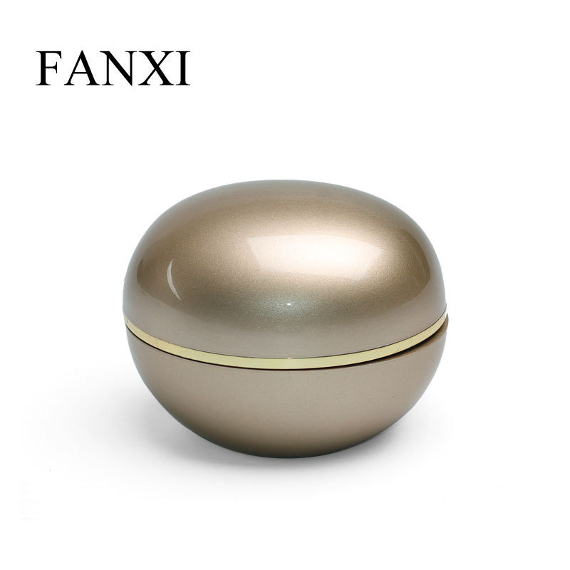 FANXI Wholesale Luxury Champagne Rubber Paint Jewelry Boxes Packaging Plastic Jewellery Light Box with Special Design