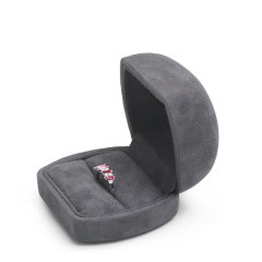 FANXI Custom High-end Luxury Dark Grey Microfiber Fabric Jewelry Box Packaging Elegant Gift Box for Jewelry Box