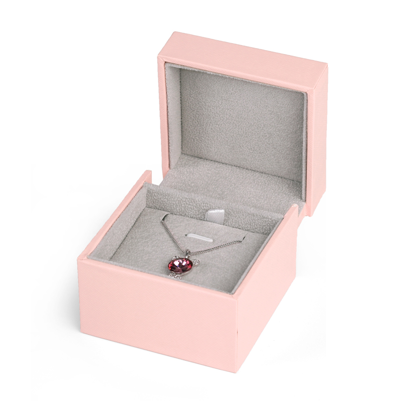 Fanxi Accept Customized Logo Pink PU Leather Microfiber Jewelry Packaging Box