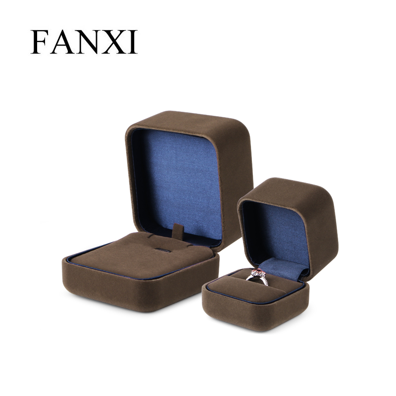 Fanxi Customized Velvet Luxury Round Jewelry Flat Bracelet Gift Box With Free Logo