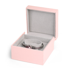 Fanxi Accept Customized Logo Pink PU Leather Microfiber Jewelry Packaging Box