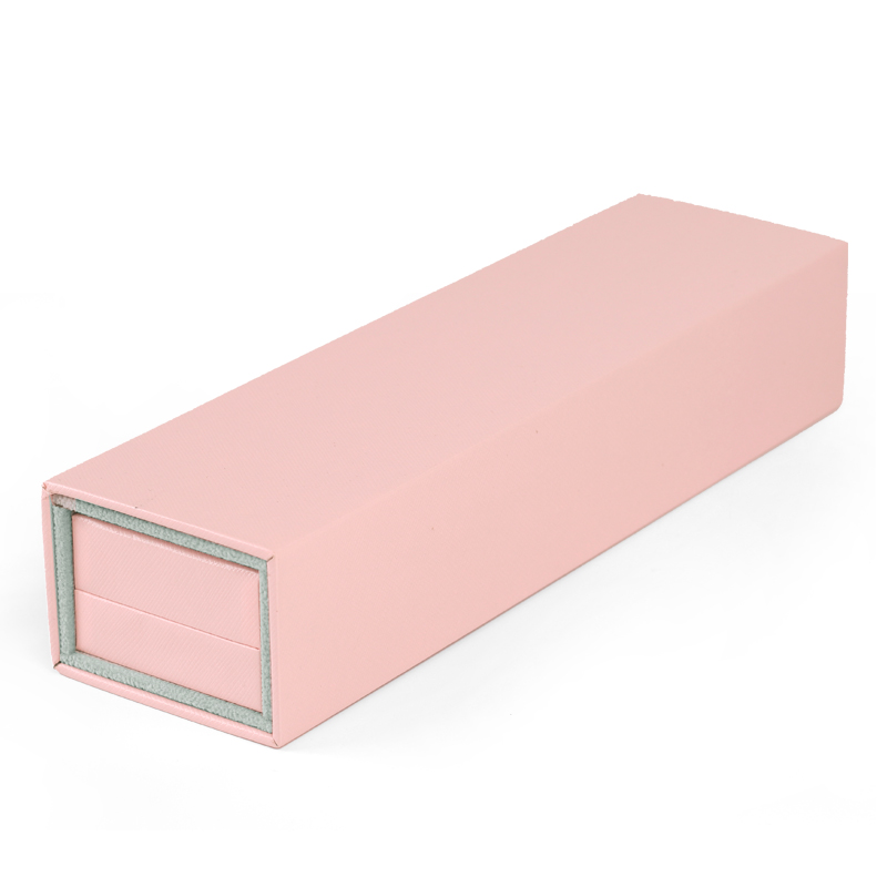 Fanxi Accept Customized Logo Pink PU Leather Microfiber Jewelry Packaging Box