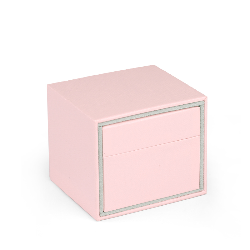 Fanxi Accept Customized Logo Pink PU Leather Microfiber Jewelry Packaging Box