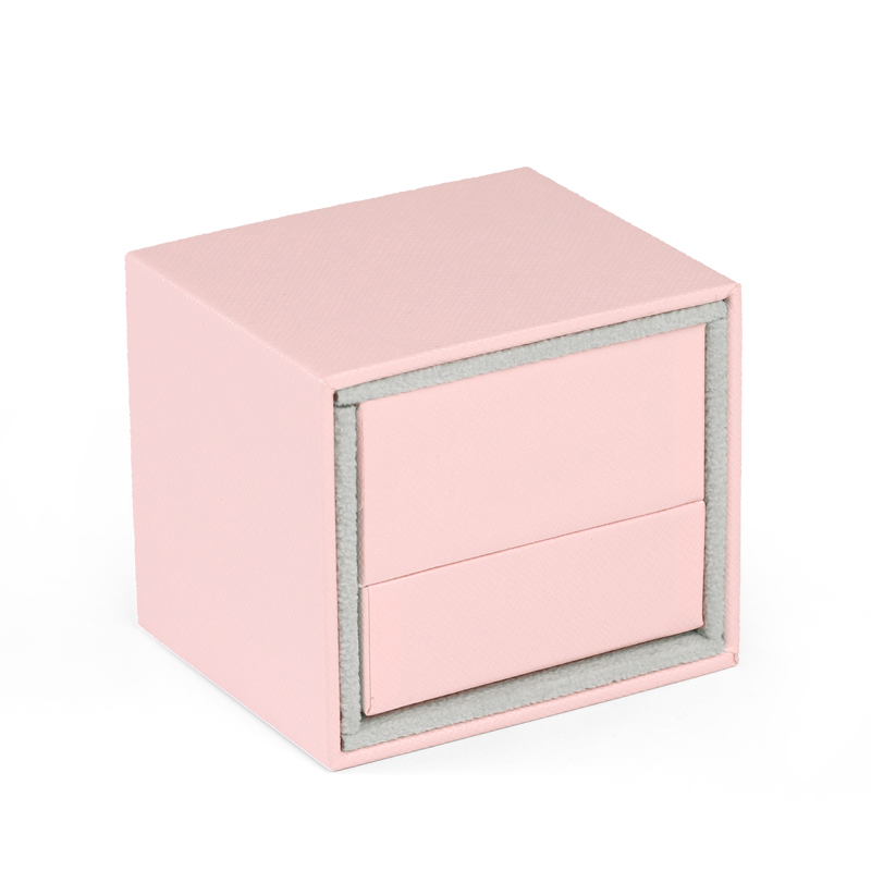 Fanxi Accept Customized Logo Pink PU Leather Microfiber Jewelry Packaging Box